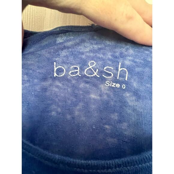 Ba&sh Boxy Short Crop Tank Top Blue Sleeveless Size 0 Designer Luxury Brand - Picture 4 of 7